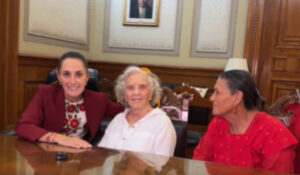Sheinbaum se reúne con Elena Poniatowska y Jesusa Rodríguez en Palacio Nacional