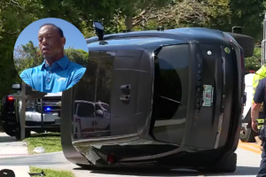 Tiger Woods distraído con su teléfono y bajo efectos de opioides durante accidente en Florida